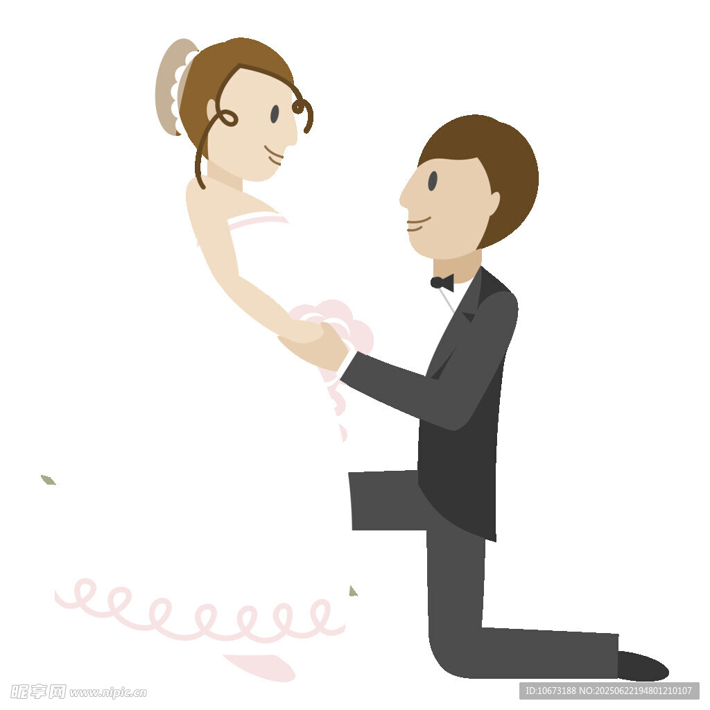 新郎跪地向新娘深情求婚