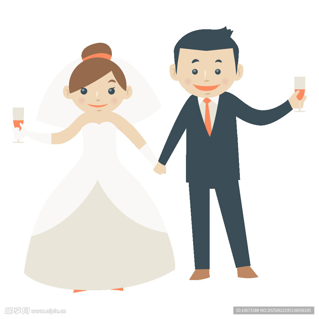 新婚夫妇举杯庆祝