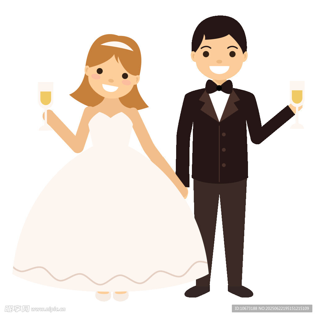 新婚夫妇举杯庆祝
