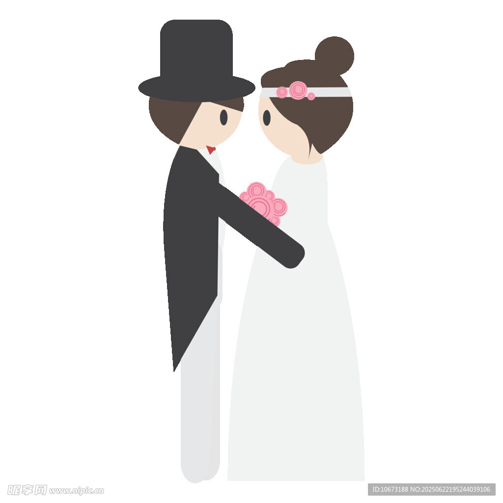 新婚夫妇甜蜜相拥