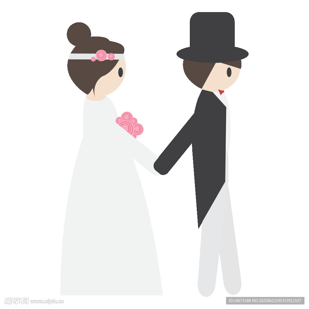 新婚夫妇牵手形象