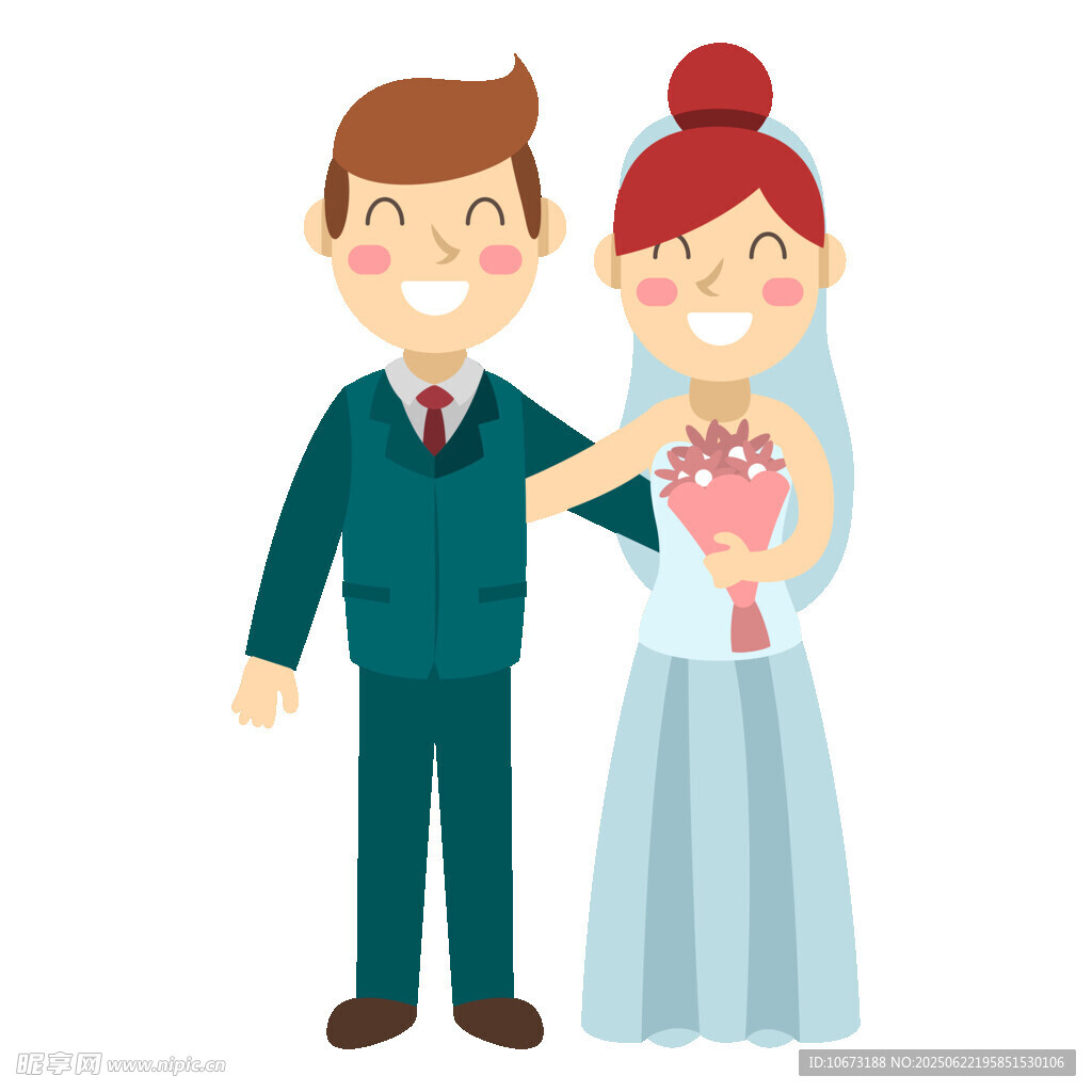 新婚夫妇甜蜜形象