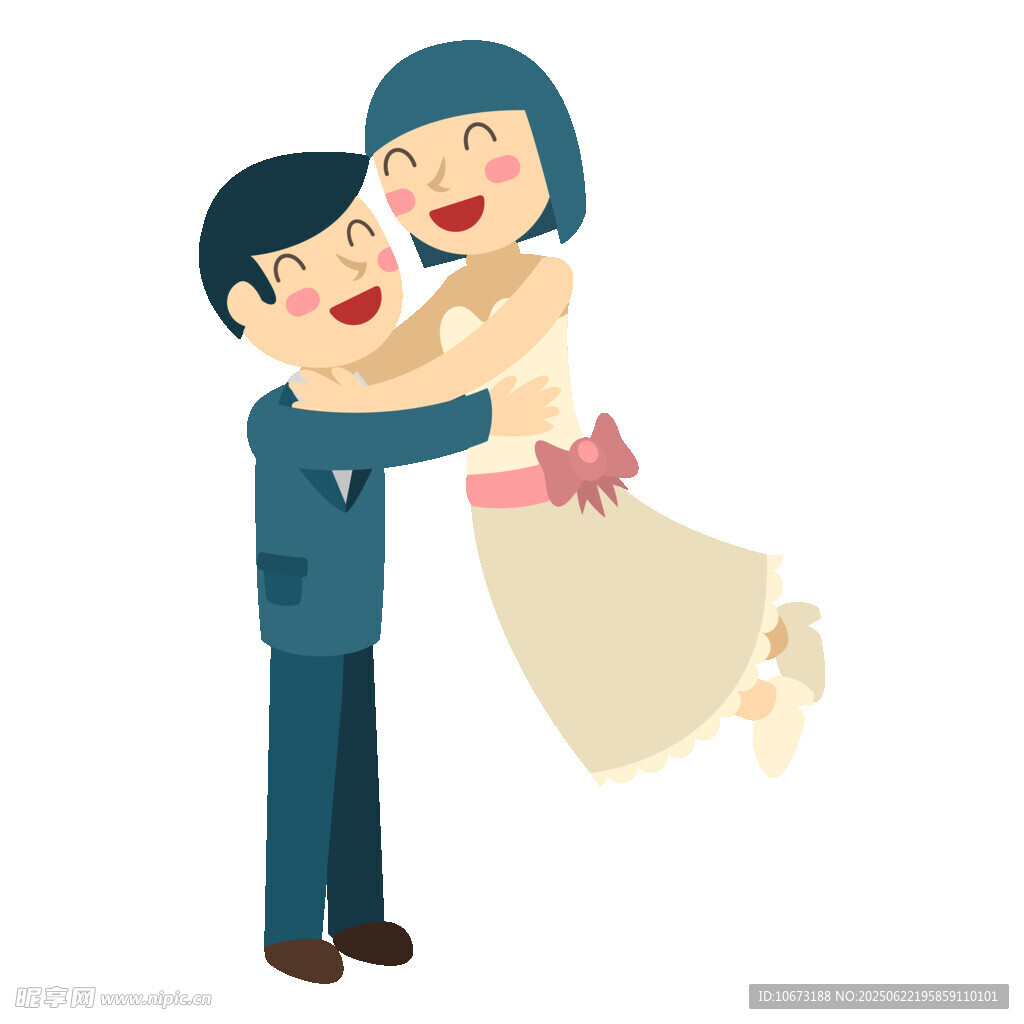 新郎抱起新娘甜蜜瞬间