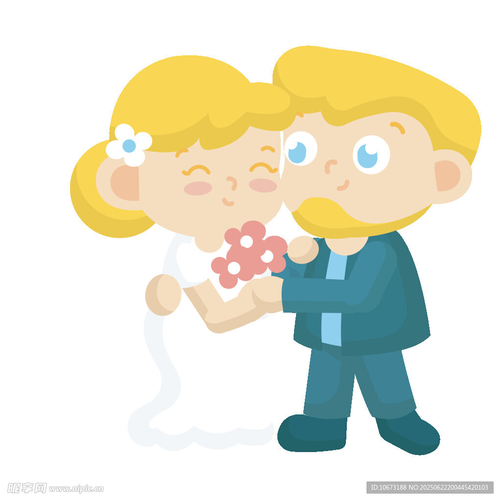 甜蜜新婚夫妇幸福相拥