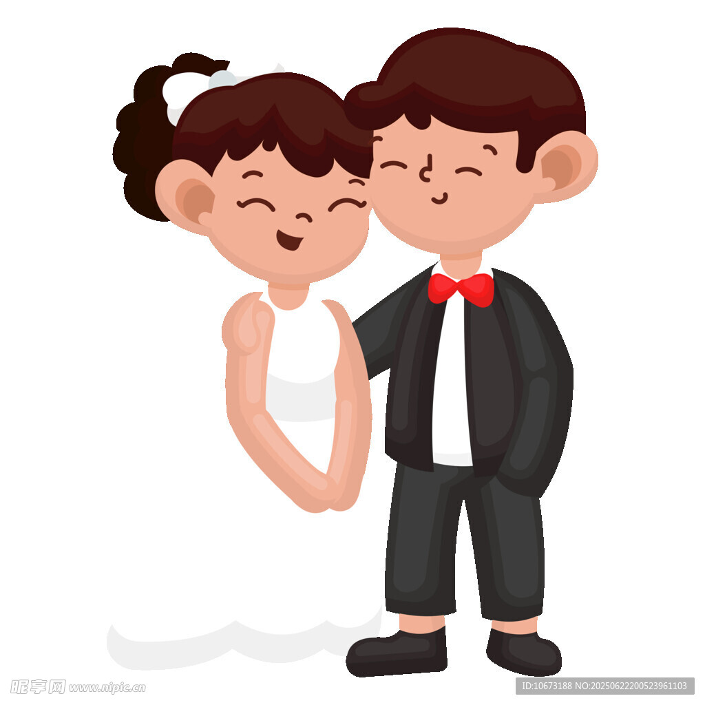 甜蜜新婚夫妇卡通形象