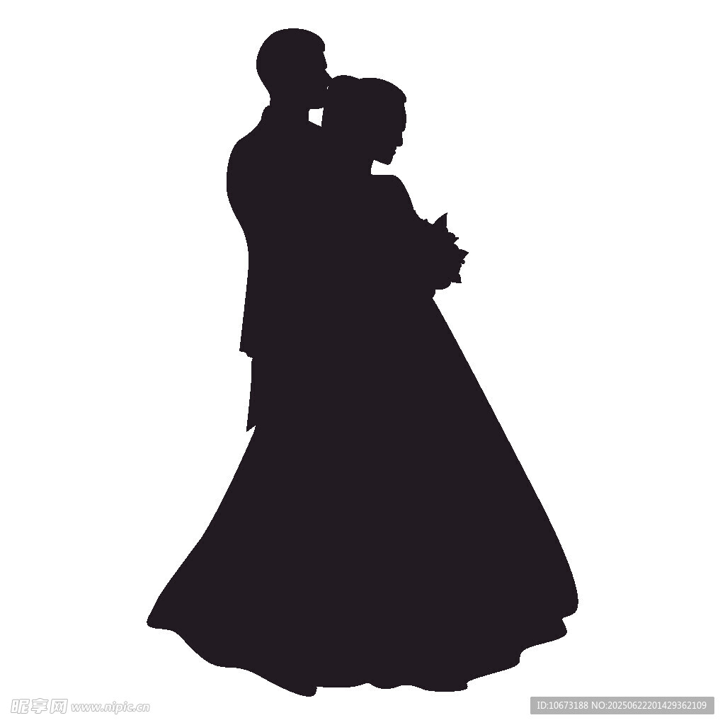 新婚夫妇优雅共舞剪影
