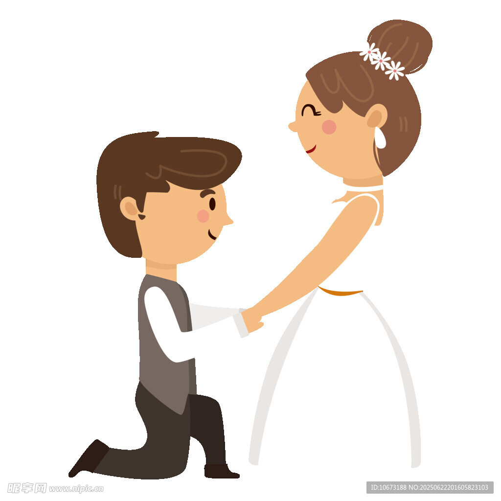 新郎跪地向新娘求婚