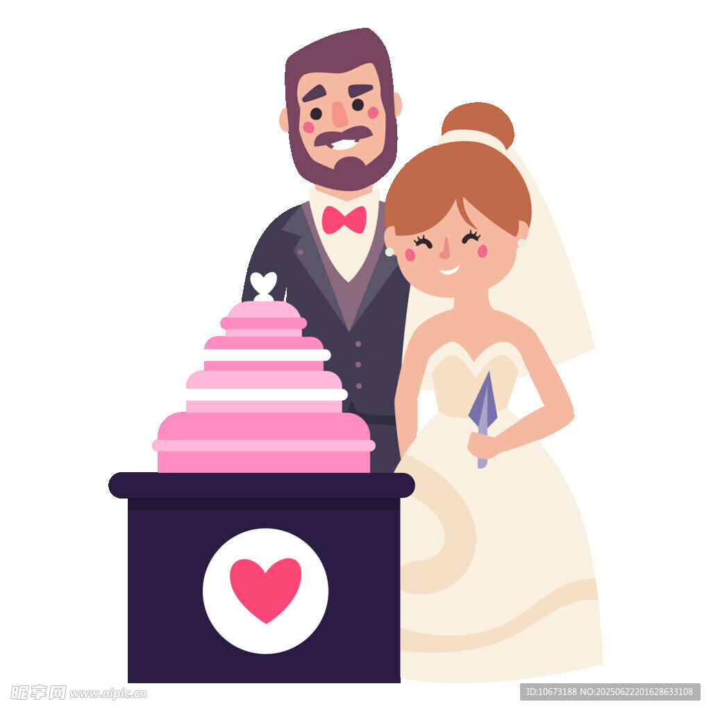 新婚夫妇切婚礼蛋糕