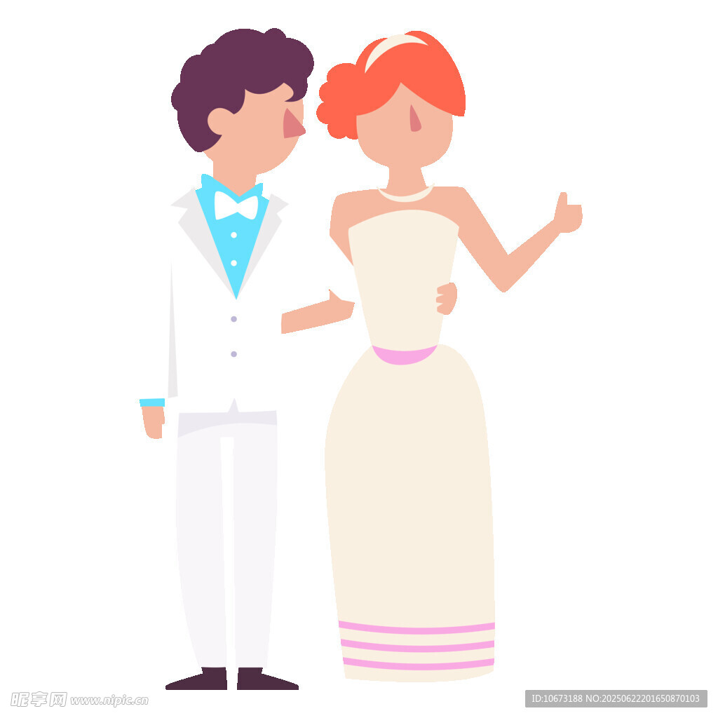 甜蜜新婚夫妇优雅姿态