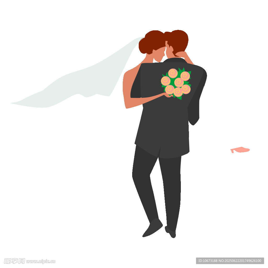 新婚夫妻甜蜜拥抱