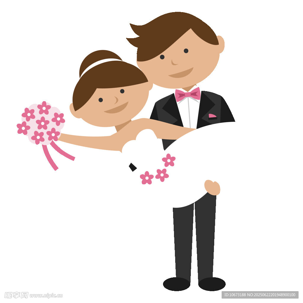 新婚夫妇甜蜜相拥