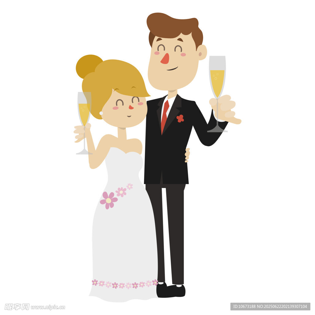 新婚夫妇举杯庆祝