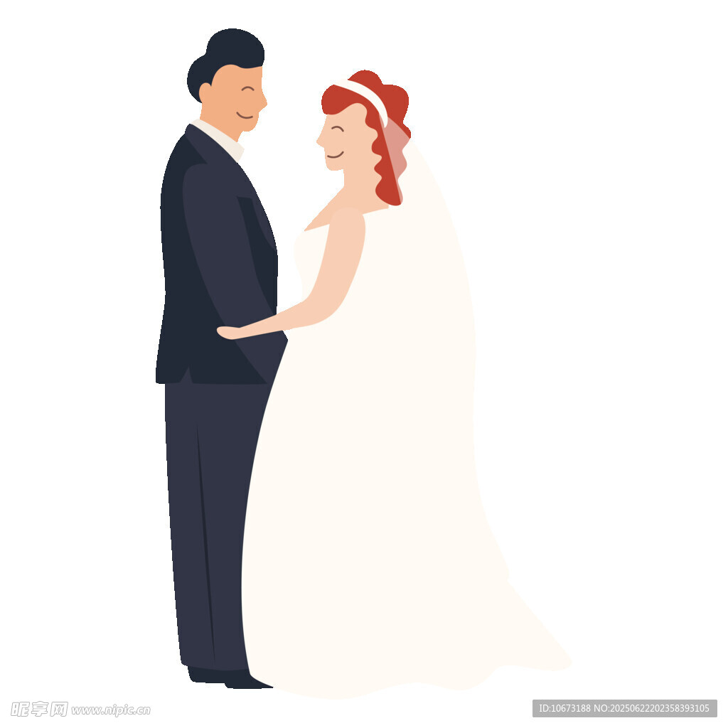 新婚夫妇甜蜜依偎
