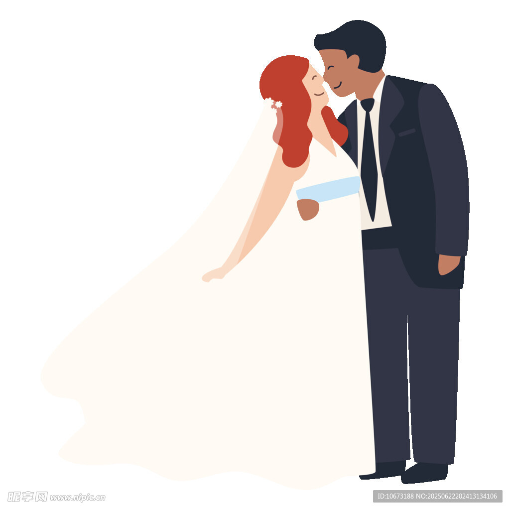 浪漫婚礼上的甜蜜亲吻