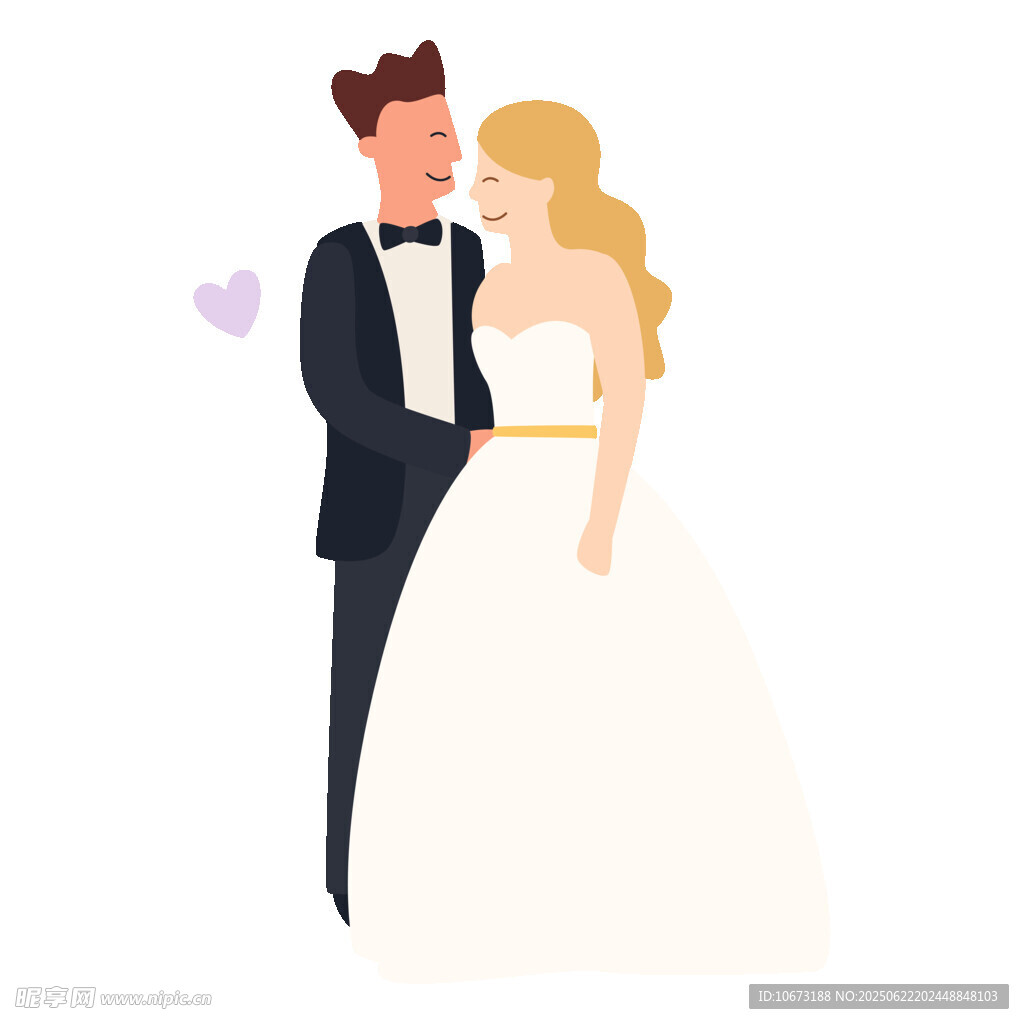甜蜜新婚夫妇浪漫相拥