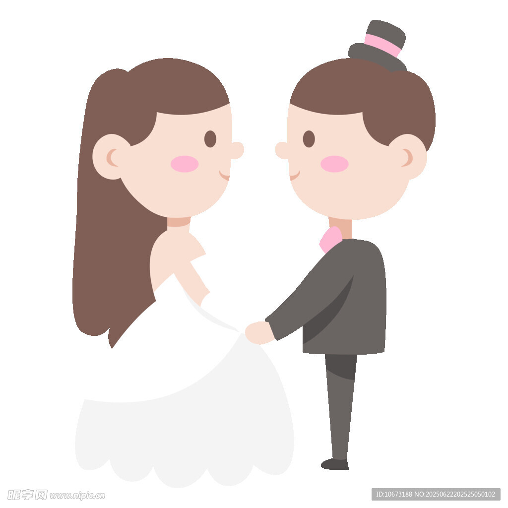 甜蜜新婚夫妇深情对视