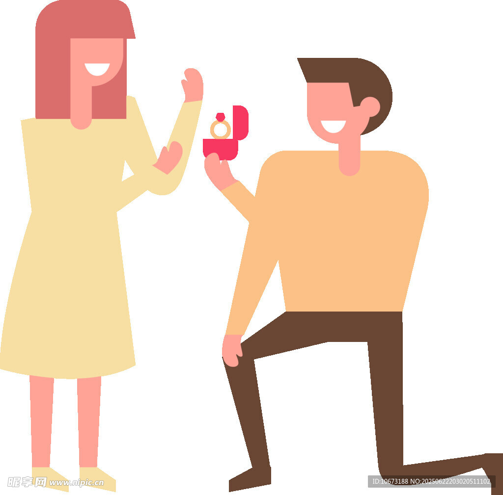 男子跪地求婚幸福瞬间