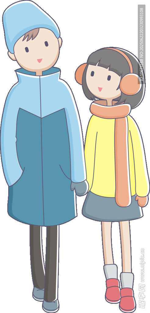 冬日里的可爱兄妹
