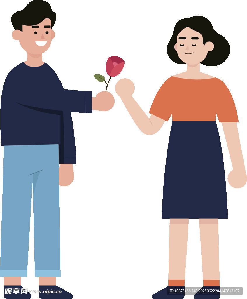 男生送女生玫瑰花