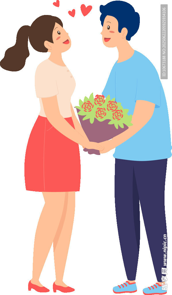 情侣甜蜜送花瞬间