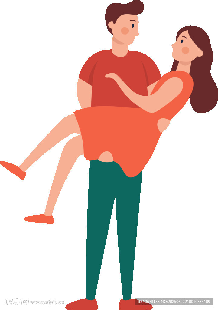 男子公主抱女子甜蜜瞬间