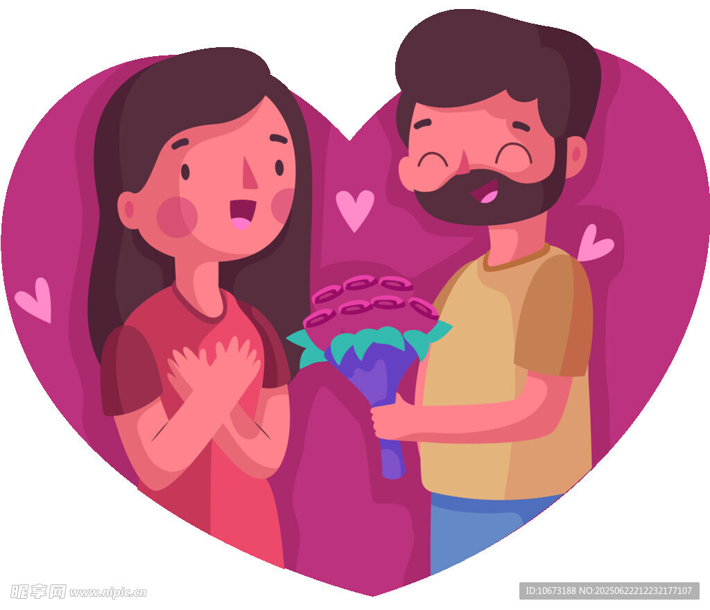 男生向女生浪漫送花