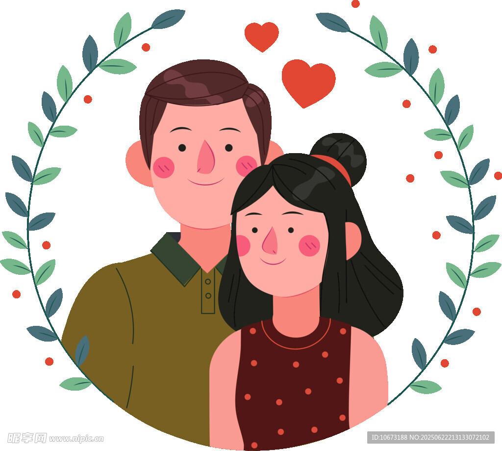 甜蜜情侣依偎图