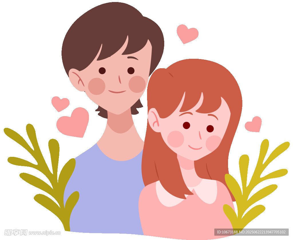 甜蜜情侣依偎爱意满满