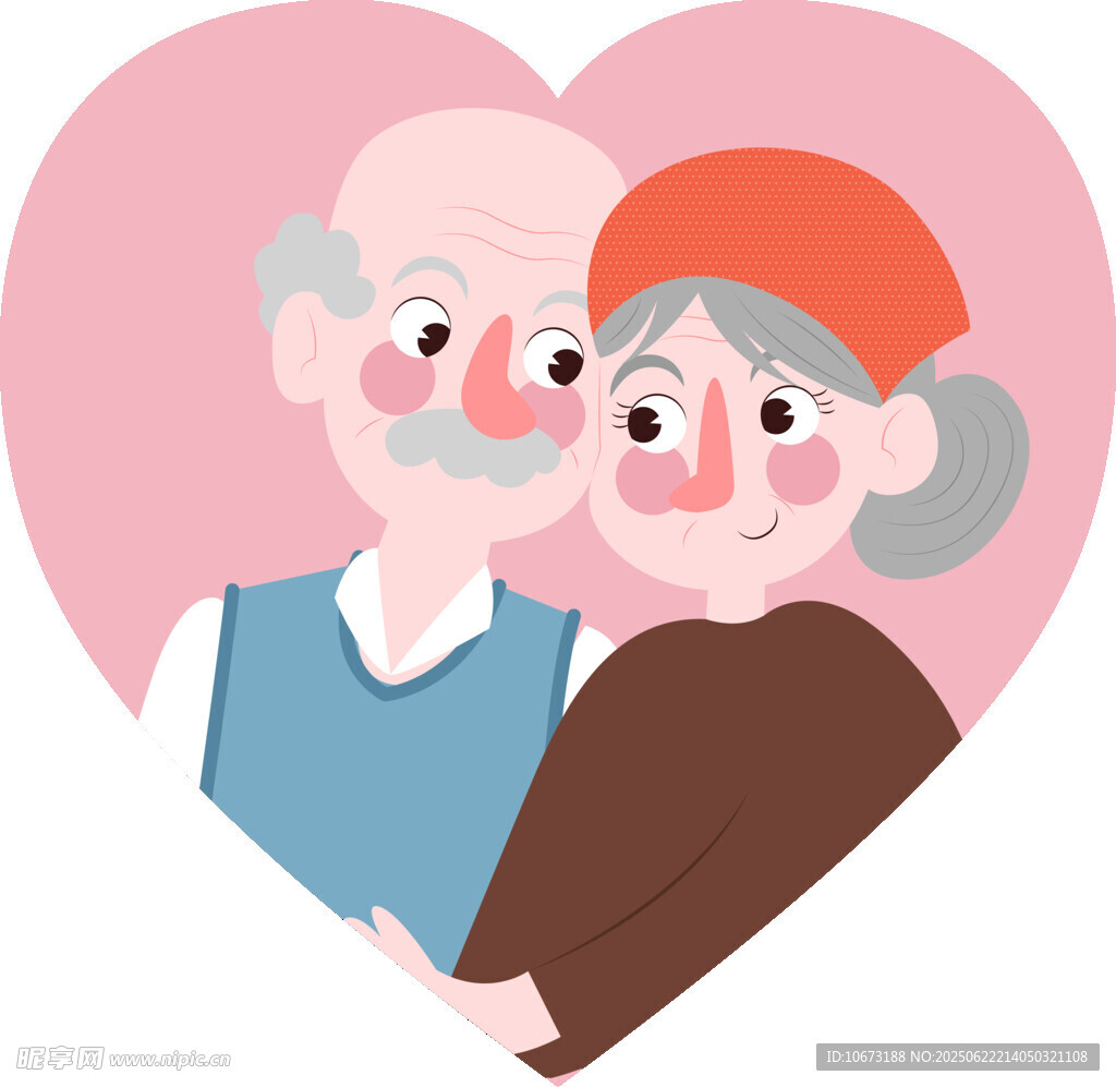 恩爱老夫妻温馨相拥