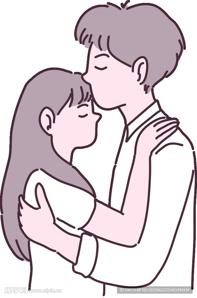 情侣甜蜜亲吻瞬间