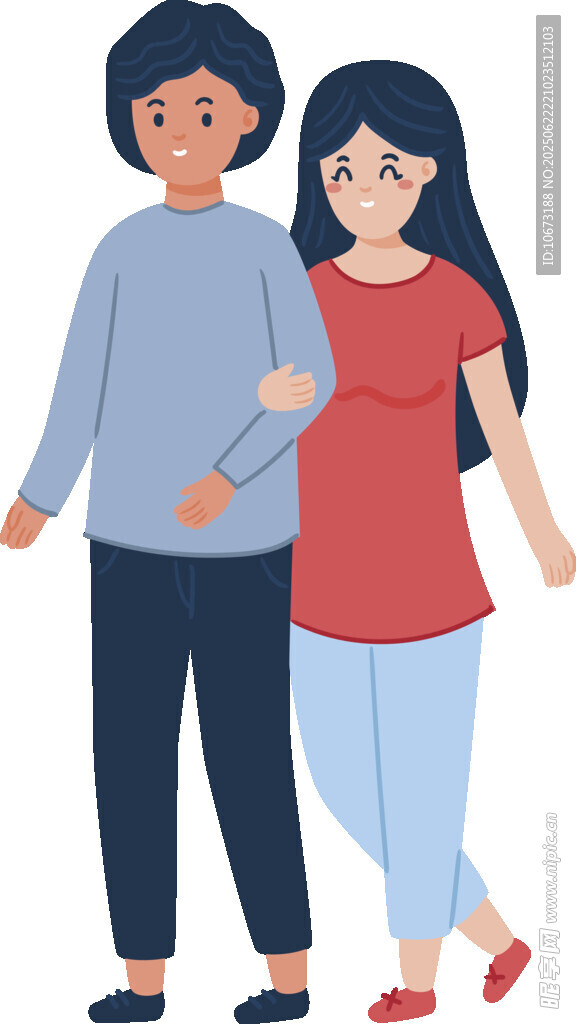 牵手的年轻男女