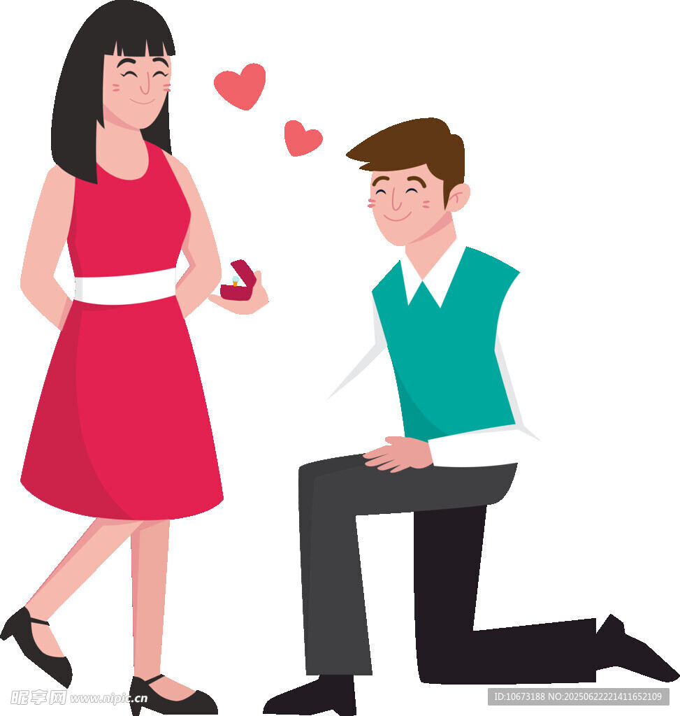 男子跪地向女子浪漫求婚