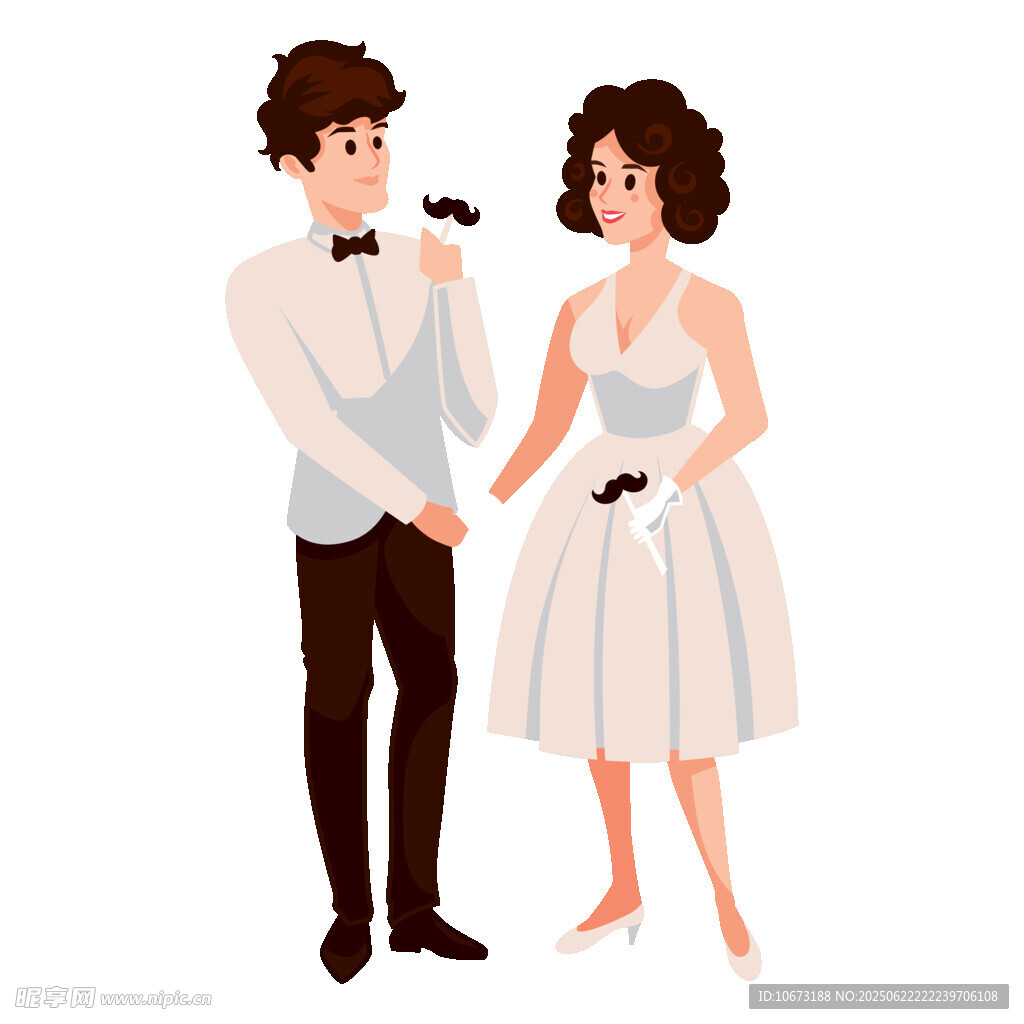 甜蜜新婚夫妇优雅姿态