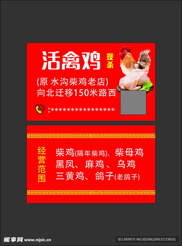 活禽鸡名片 新鲜活鸡