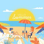 夏日海滩插图