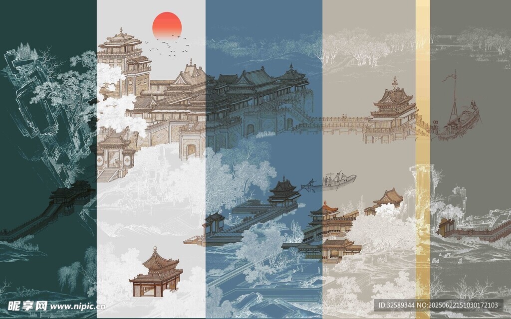 古风山水画卷意境美