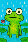 雨中的绿色青蛙