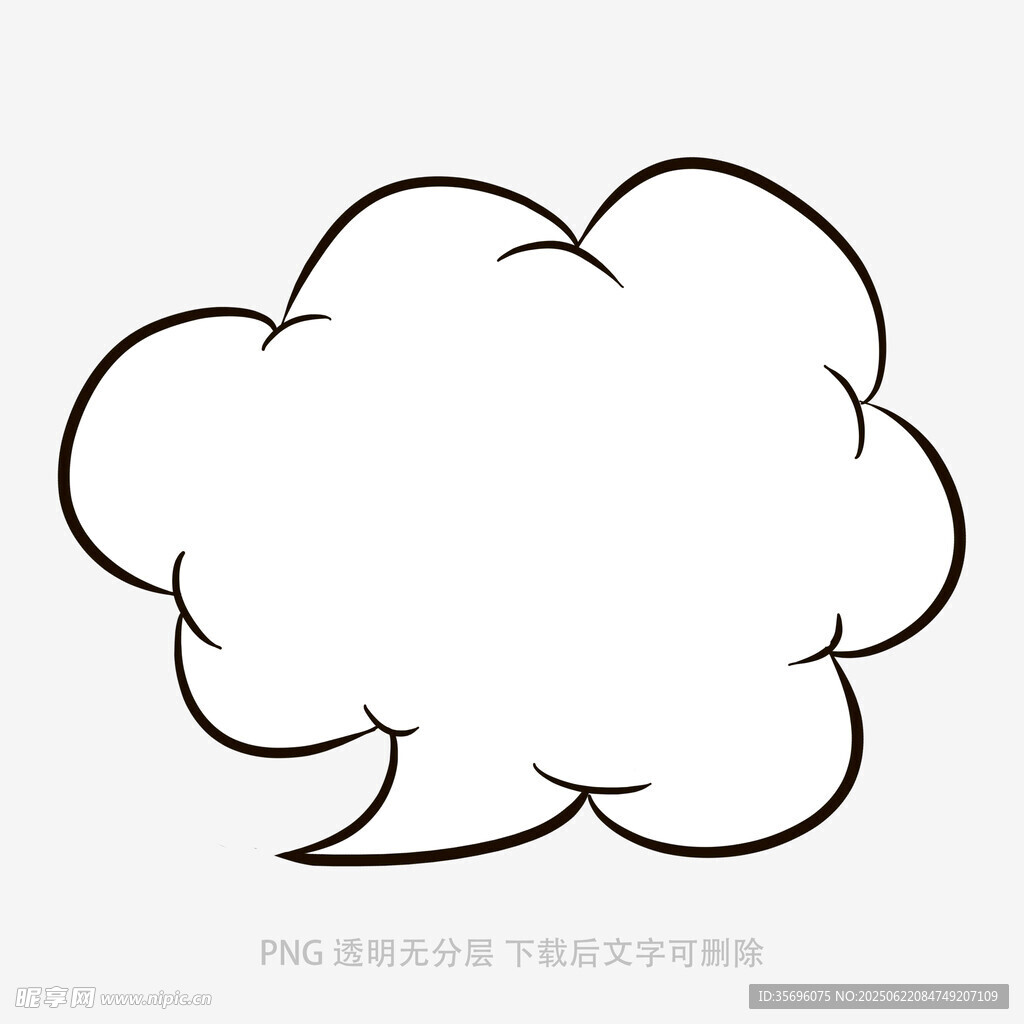 简约手绘空白云朵对话框