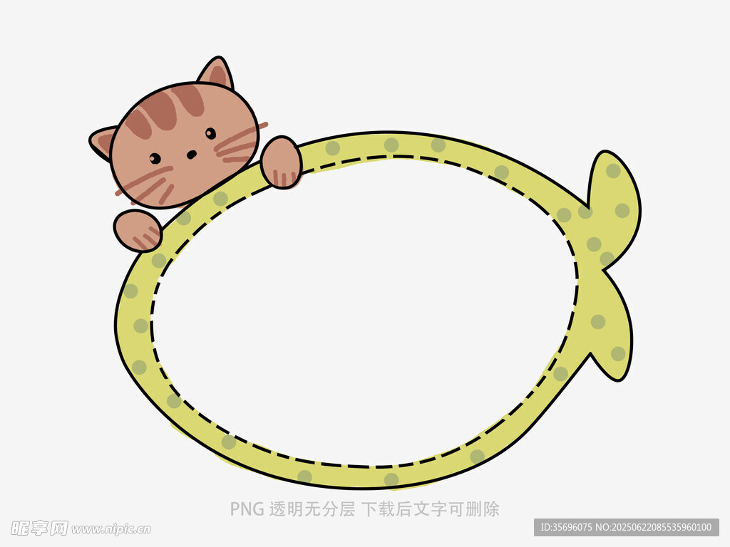 小熊装饰的圆形边框