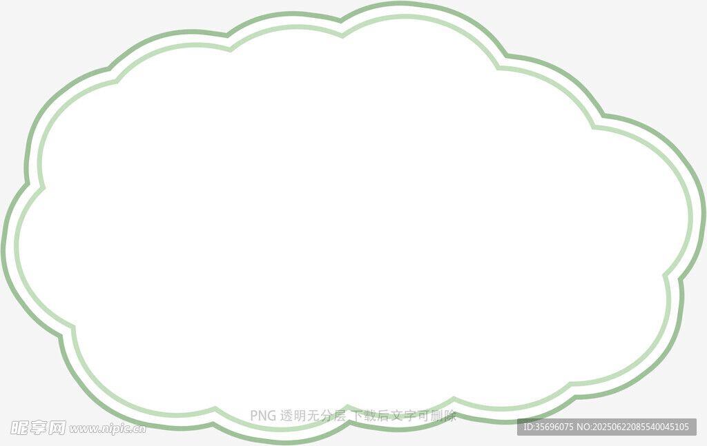 绿色花边云朵形空白边框