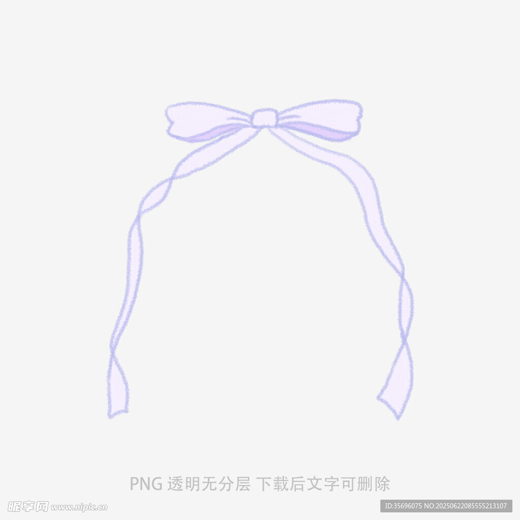 淡紫色蝴蝶结发饰设计图
