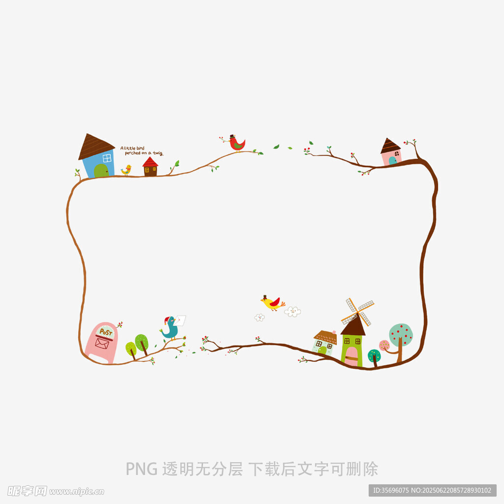 卡通动物边框装饰图案