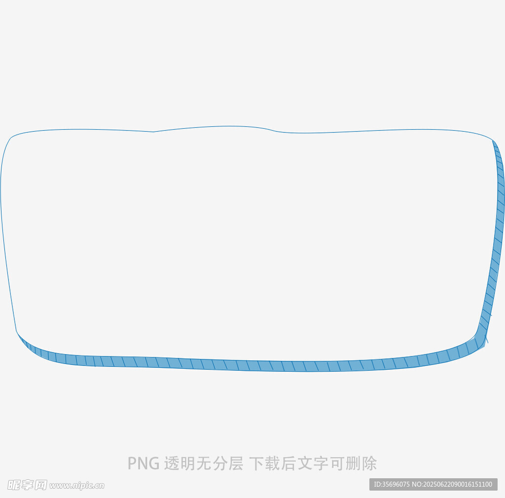 蓝色简约边框图形元素