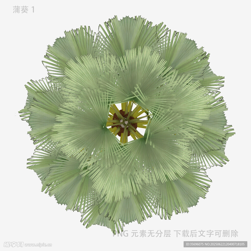 绿色抽象花朵3D模型