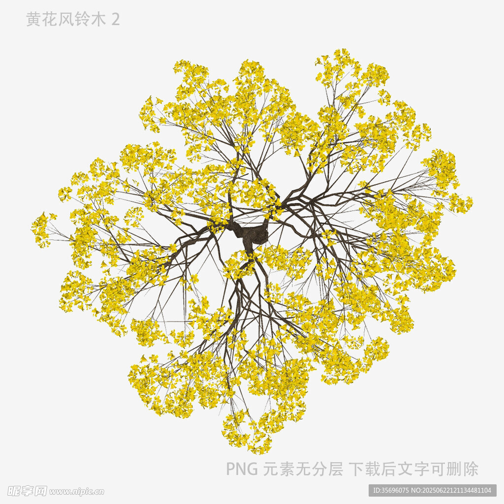 黄色繁花树枝艺术图案