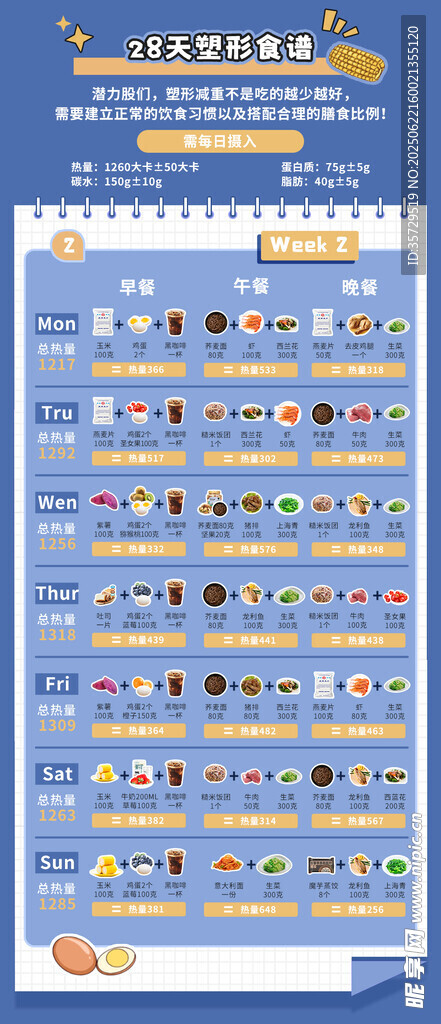 减肥食谱海报图