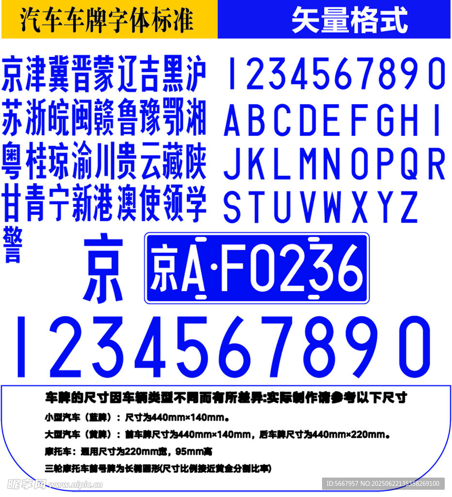 汽车车牌矢量模板