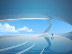 未来感天空中的奇幻建筑