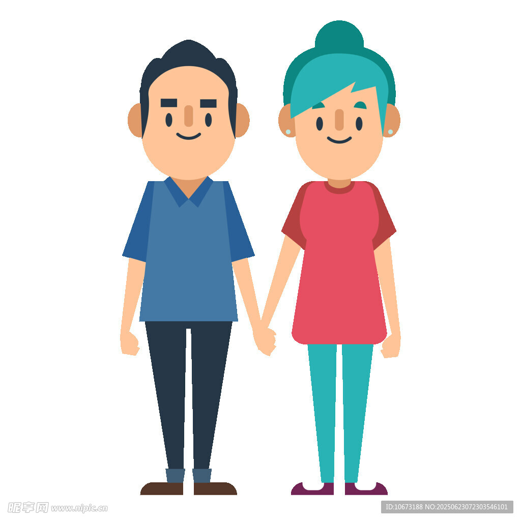 牵手的男女