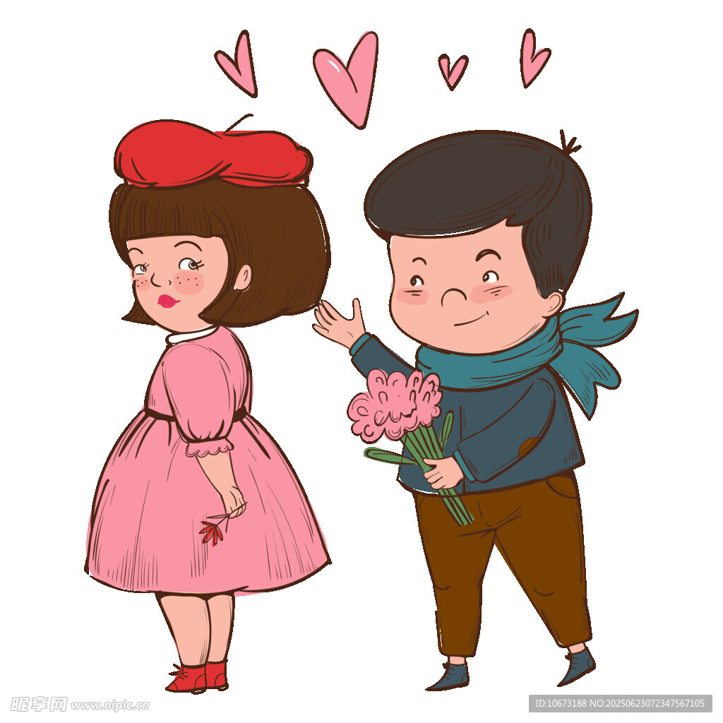 男孩向女孩浪漫送花